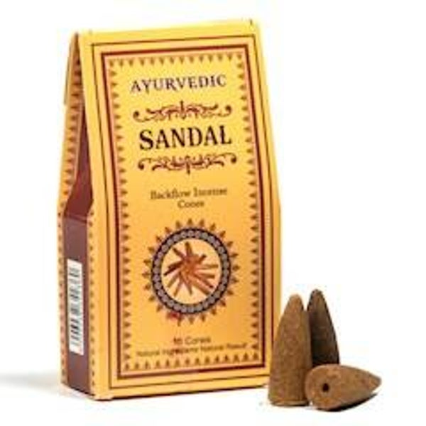 Ayurvedische Sandelhout backflow wierookkegels