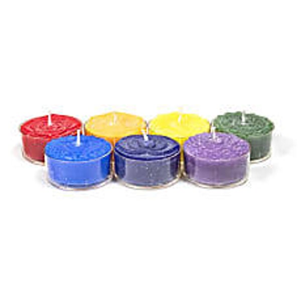 Theelichtjes chakra geurkaarsjes set van 7 stuks