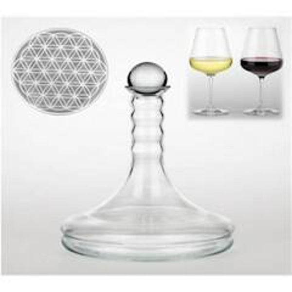 Vitaal wijnkaraf Rubellum met Bloem des Levens wit