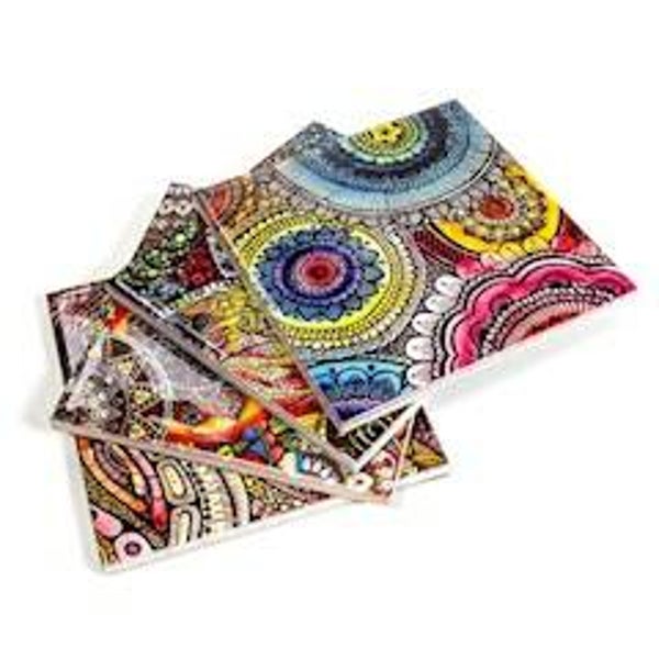 Mandala onderzetters keramiek set van 4