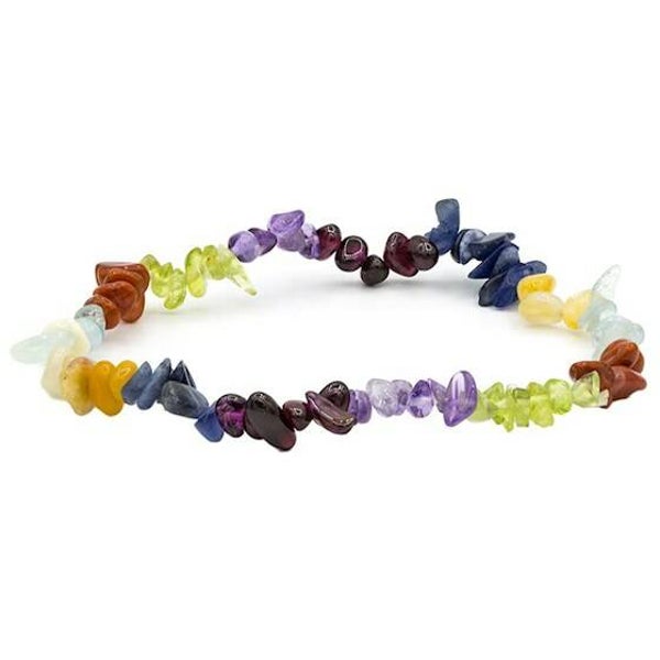 Armband 7 chakra steentjes elastisch