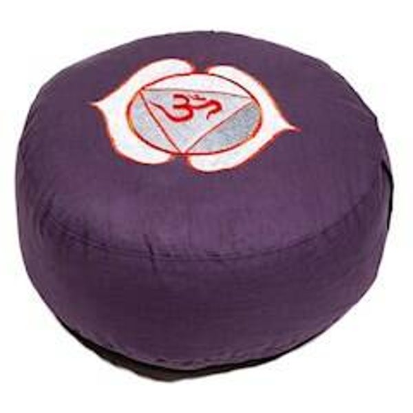 Meditatiekussen 6e chakra geborduurd 33x17 cm