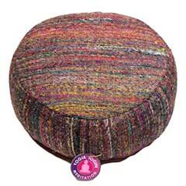 Meditatiekussen veelkleurig vintage zijde 33x17 cm