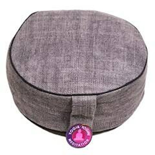 Meditatiekussen hennep grijs met donkere randen 33x12 cm