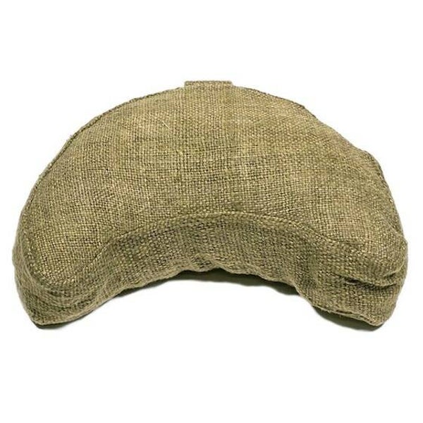 Meditatiekussen groen hennep halve maan 33x13 cm