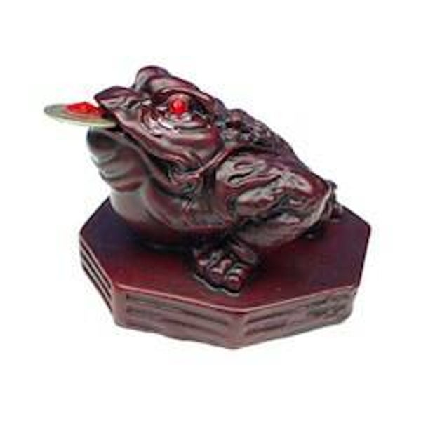 Minibeeldje Feng Shui kikker rood 8 cm