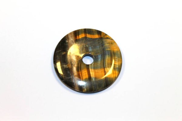 Donut hanger tijgeroog blauw  valkenoog 50 mm (binnenmaat 1 mm)