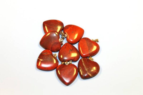 Hanger hart jaspis rood 2x2 cm