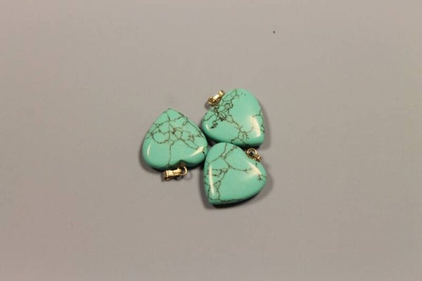 Hanger hart turqouise 2x2 cm