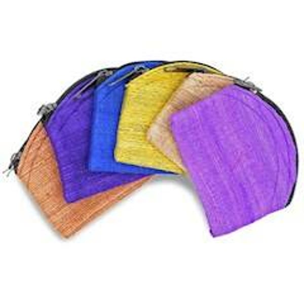 Tasjes ruwe zijde assorti kleuren met rits