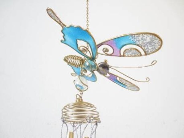 Vlinder windgong blauw