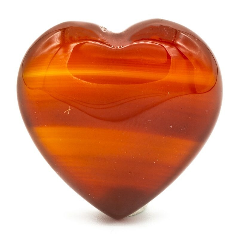 Hart knuffelstenen carneool 3 x 3 cm