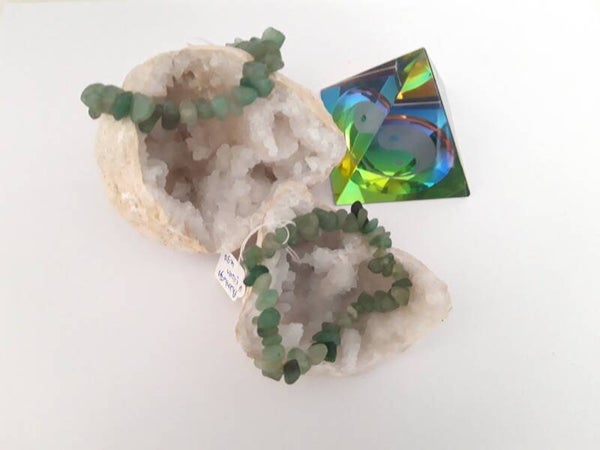 Elastisch split armband aventurijn groen