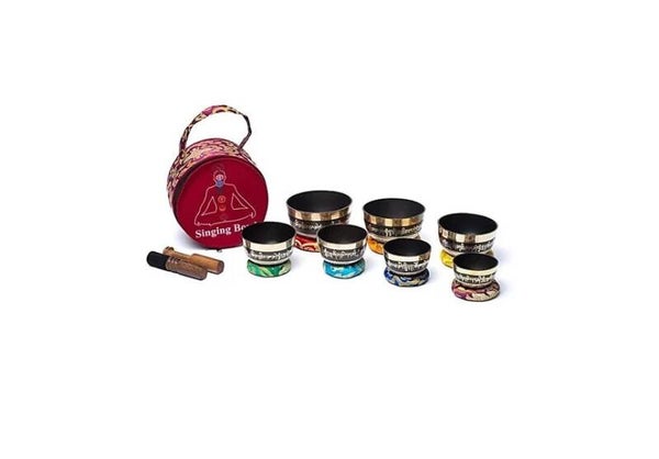 Chakra klankschalen set met draagtas