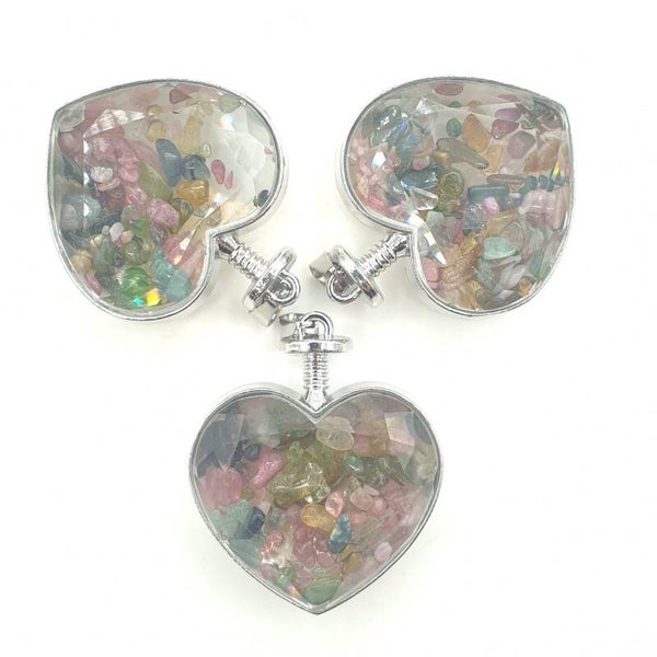 Edelsteen hart pendant mix