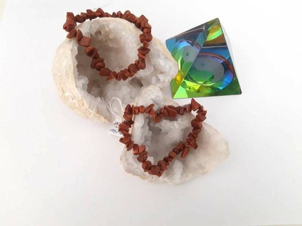 Elastisch split armband goudsteen bruin