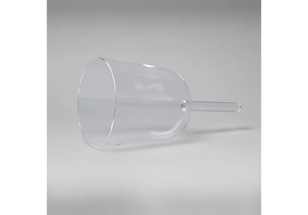 Kristallen klankschaal helder/handgreep/tas B-toon 13 cm en 17,5 cm