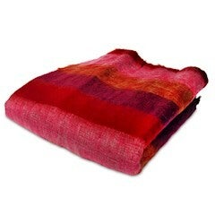 Meditatie omslagdoek XL rood/roze/oranje 115x245 cm