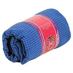 Yoga handdoek PVC  of siliconen antislip blauw 183x65 cm