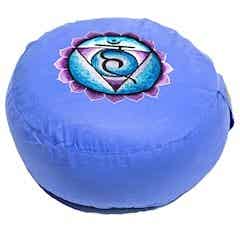 Meditatiekussen 5e chakra geborduurd 33x17 cm