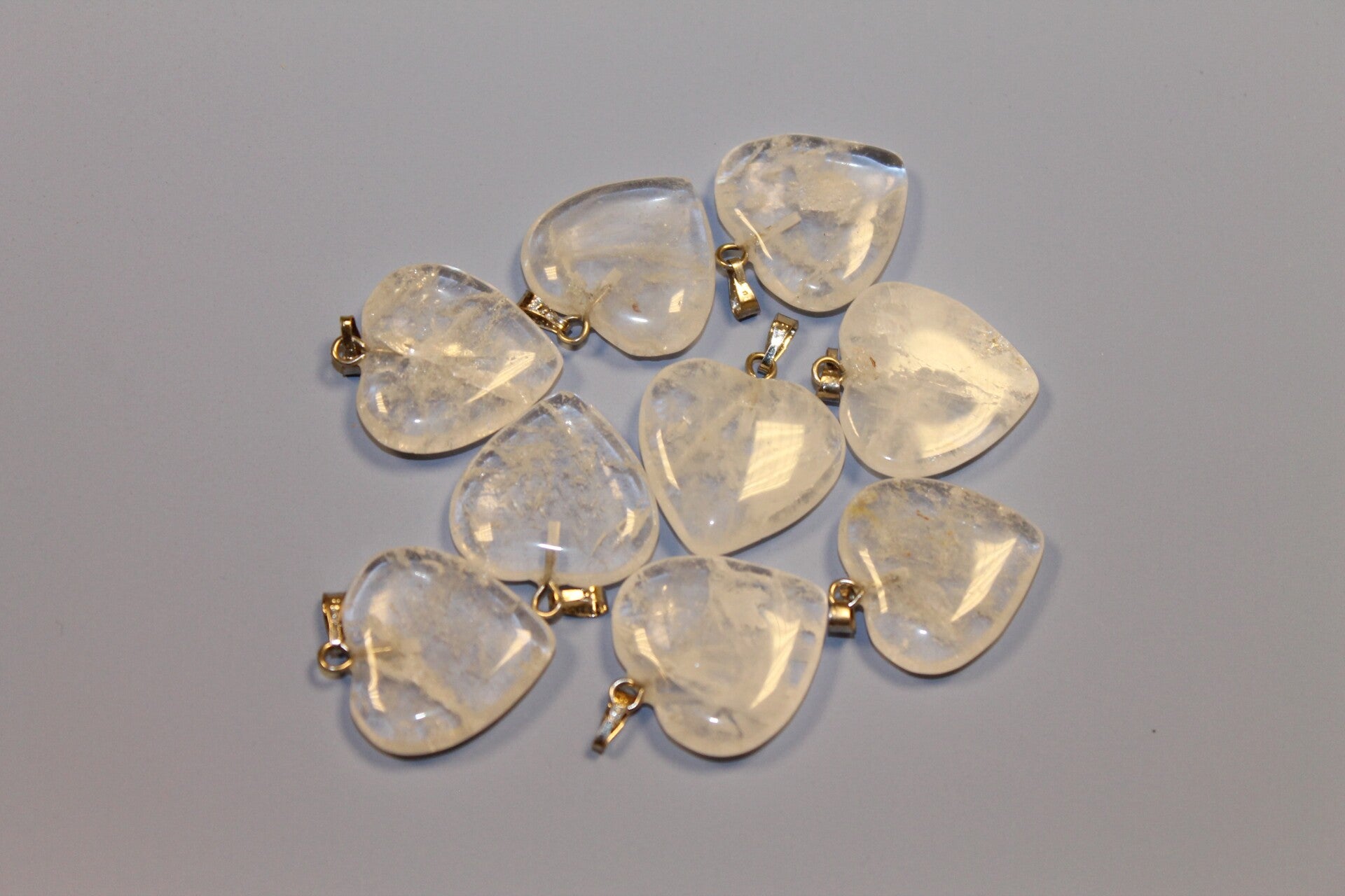 Hanger hart bergkristal 2x2 cm