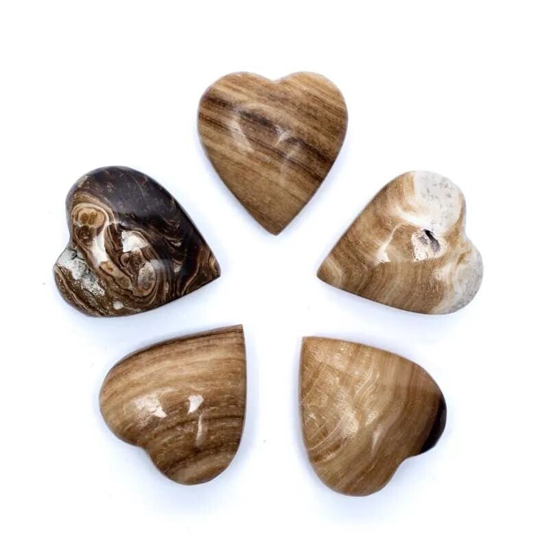 Hart knuffelsteen bruine aragoniet
