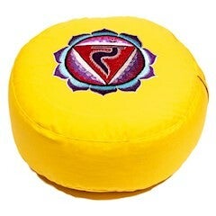 Meditatiekussen 3e chakra geborduurd 33x17 cm