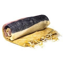 Meditatie omslagdoek geel met strepen 200x80 cm