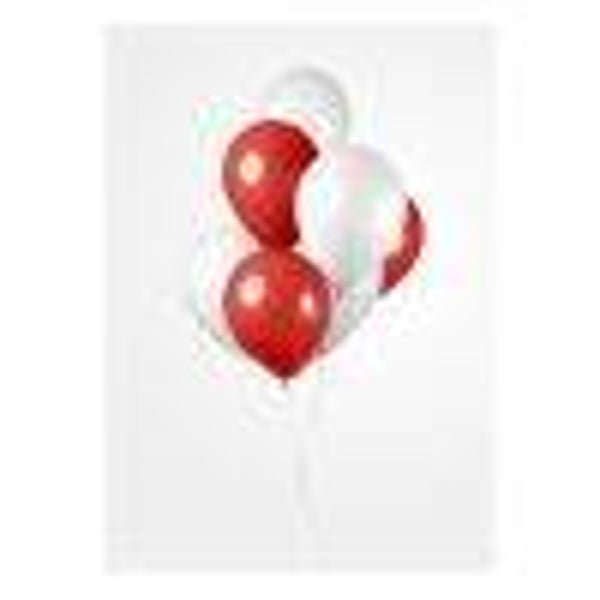 100 Ballonen rood / wit  30 cm