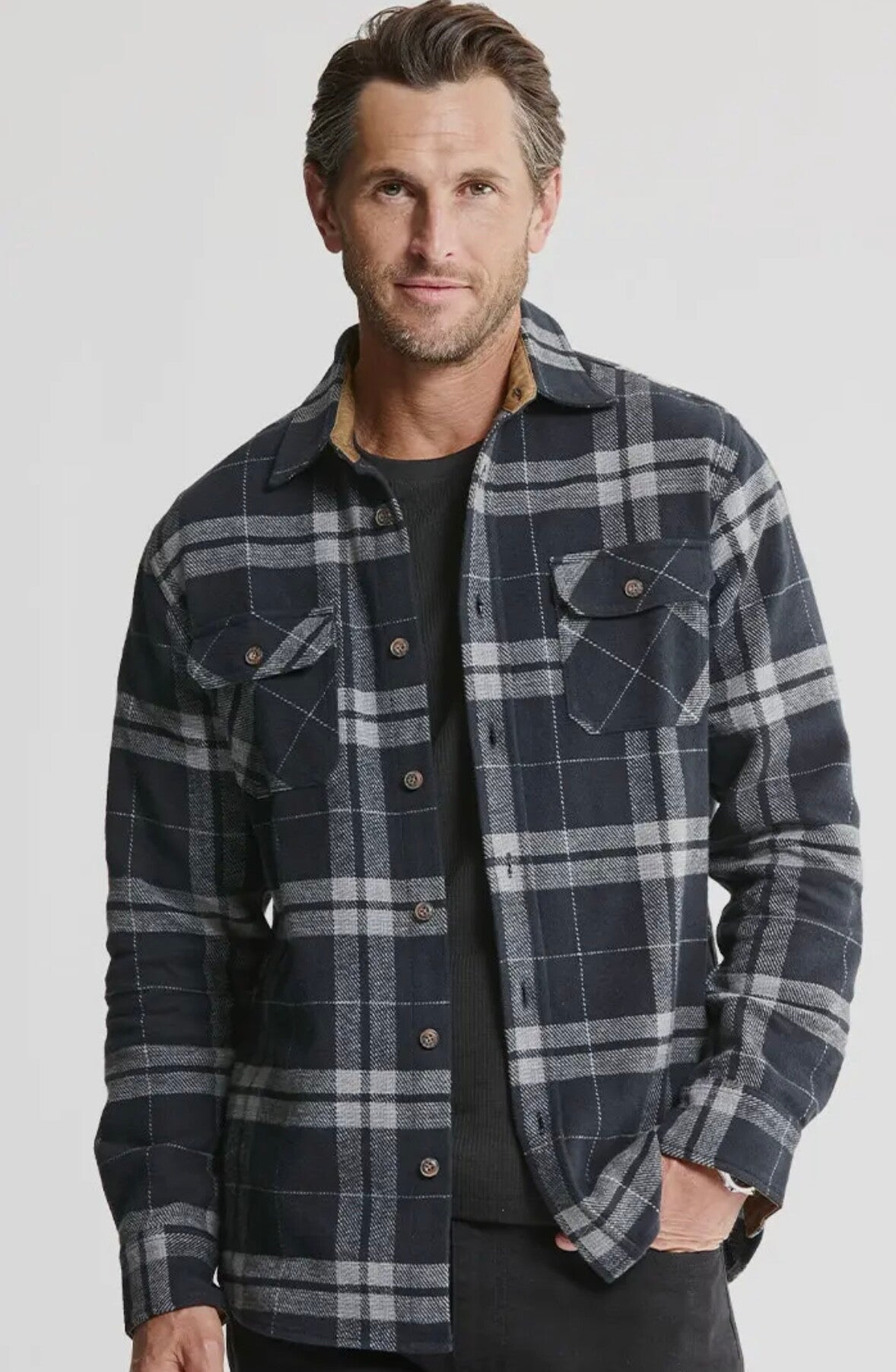 Heritage Flannel + Thermal Crewneck