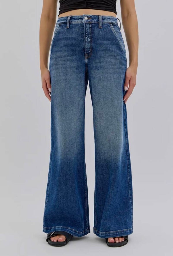 High Rise Wide Leg with Slanted Pockets