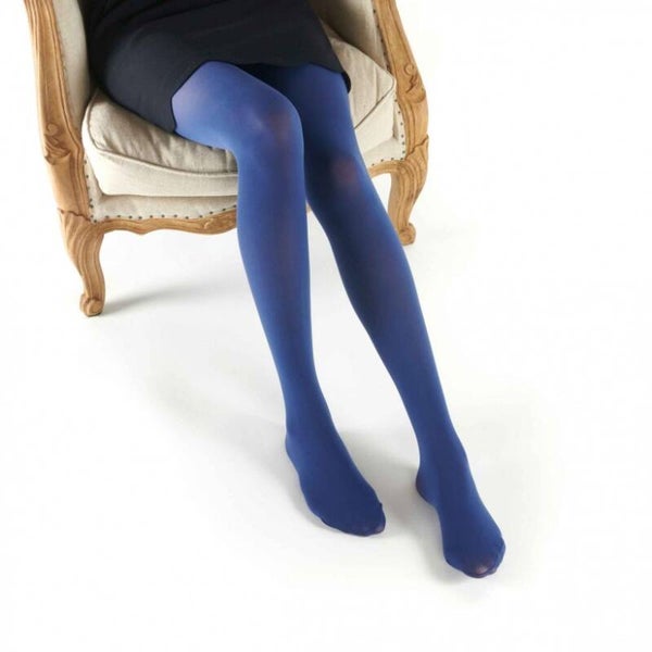 Collant uni bleu 50 deniers