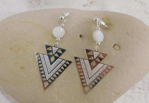 Boucles d'oreilles CLEO argenées