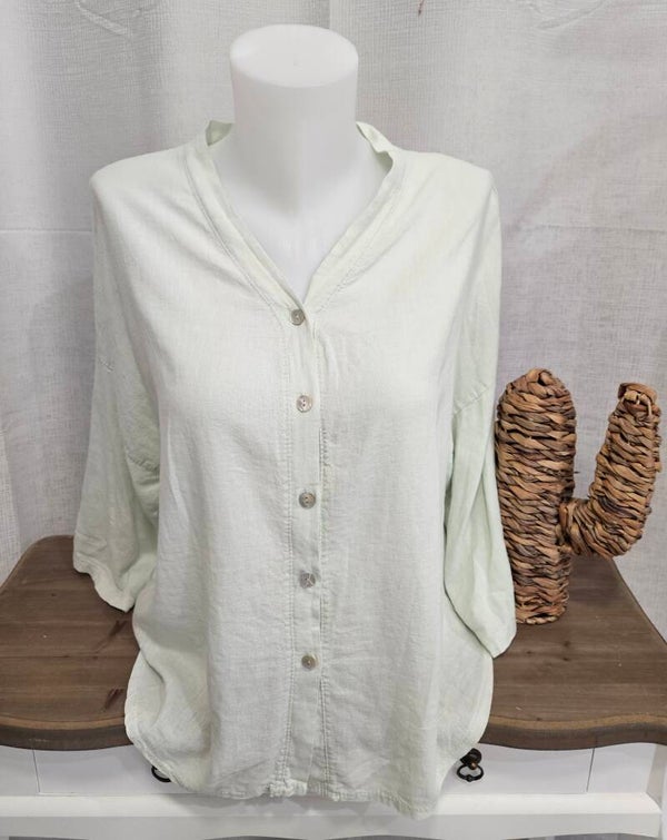 Chemise fluide unie - vert pastel