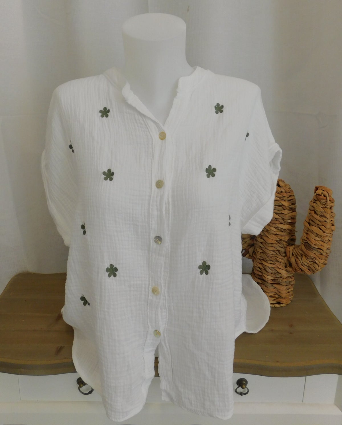 Chemise Fille GAP à Fleurs Marron - Coton 100% - Manches Courtes - Taille XL / 12 Ans - Neuve Avec étiquette