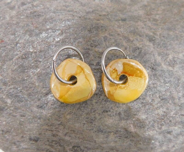 Boucles d'oreilles EZIA - safran argentées