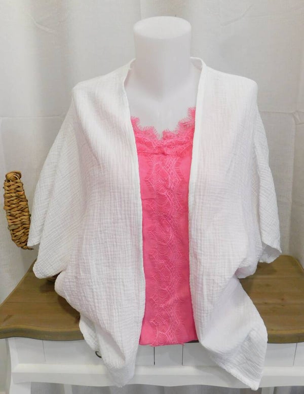 Kimono gaze de coton - blanc