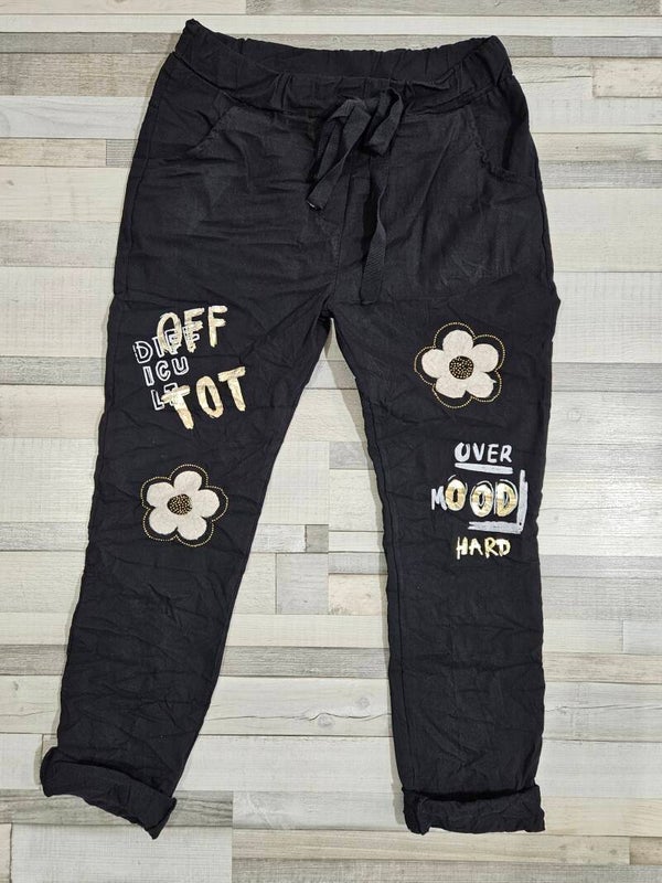 Pantalon message - noir
