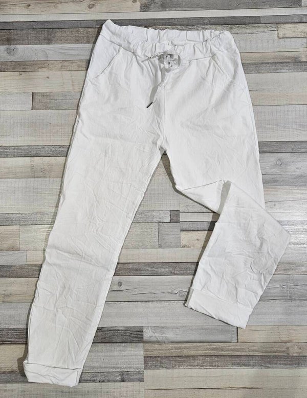 Pantalon uni - blanc