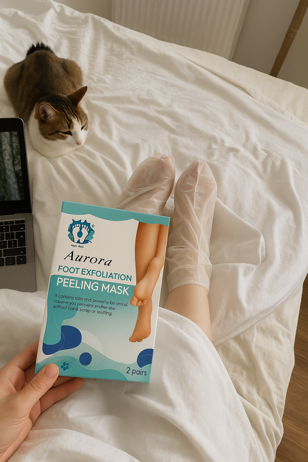 Aurora Foot Exfoliation Peeling Mask – Deep Skin Renewal (2 Pairs)
