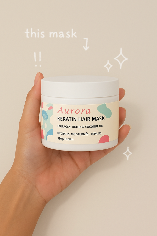 Aurora Keratin Hair Mask – Collagen, Biotin & Coconut Oil (300g)