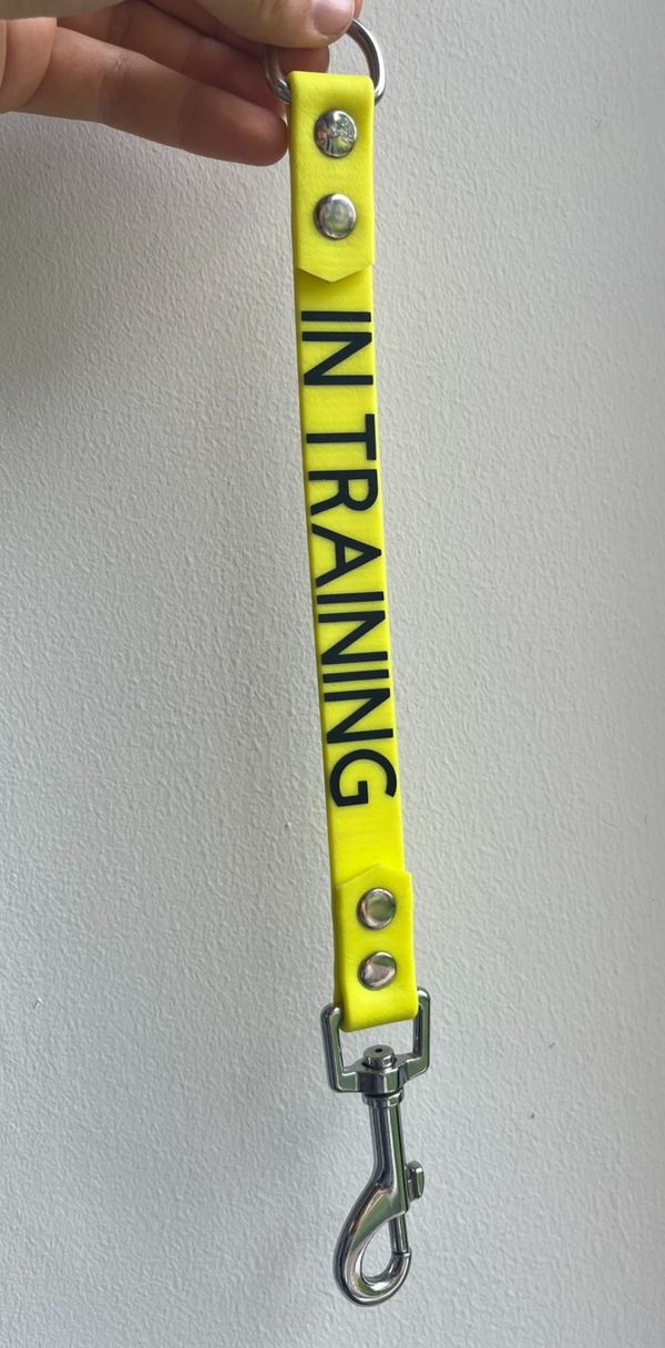 IN TRAINING, tussenstukje, neon geel, 19mm