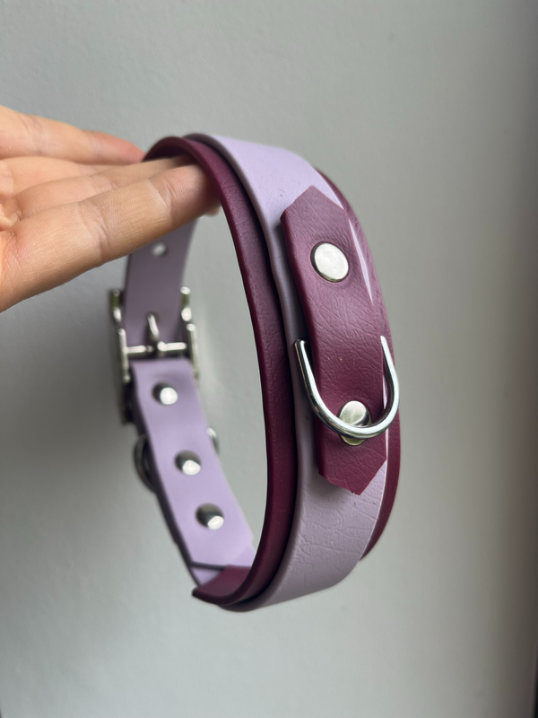tag halsband, lila/bordeau rood, 38mm, maat M