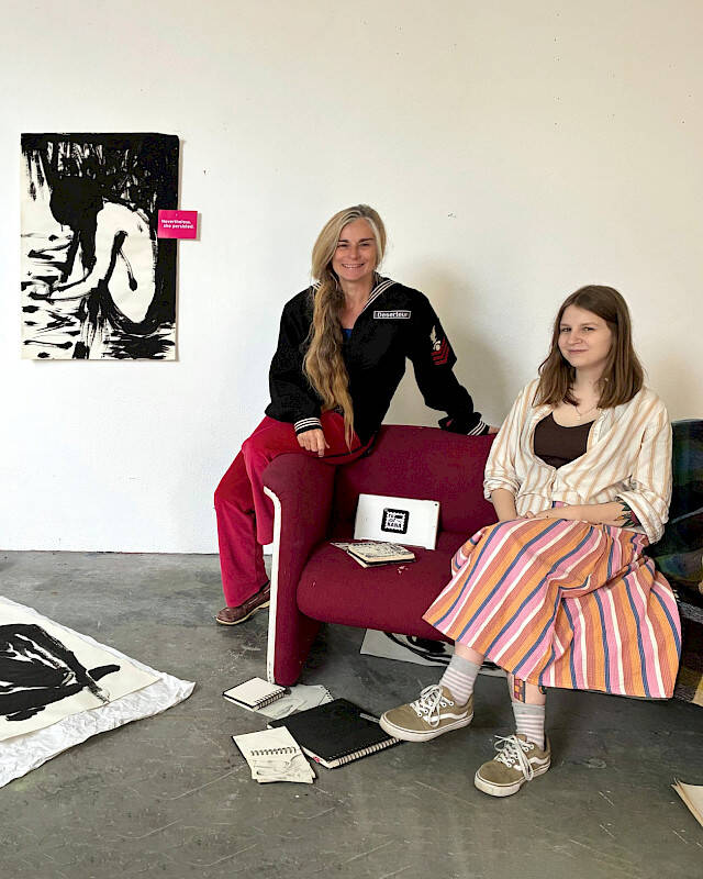 Isabella Trybula and me in Isabella's studio