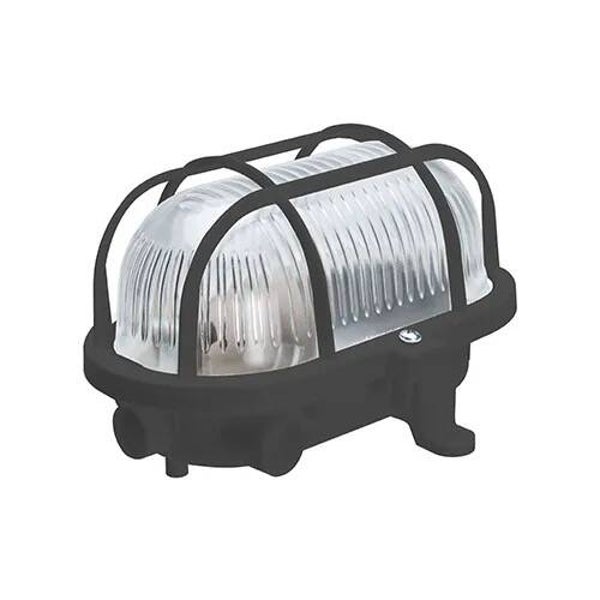 bulleye 17cm e27 kunststof kap + kunststof korf ip44 zwart