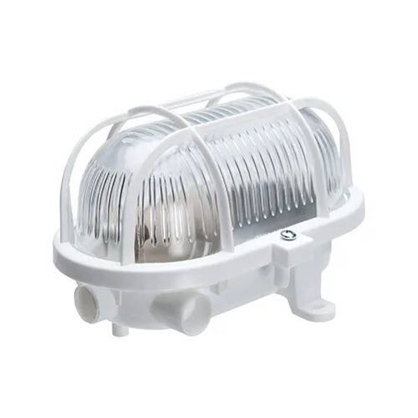 bulleye 17cm e27 kunststof kap + kunststof korf ip44 wit