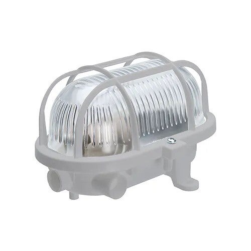 bulleye 17cm e27 kunststof kap + kunststof korf ip44 grijs