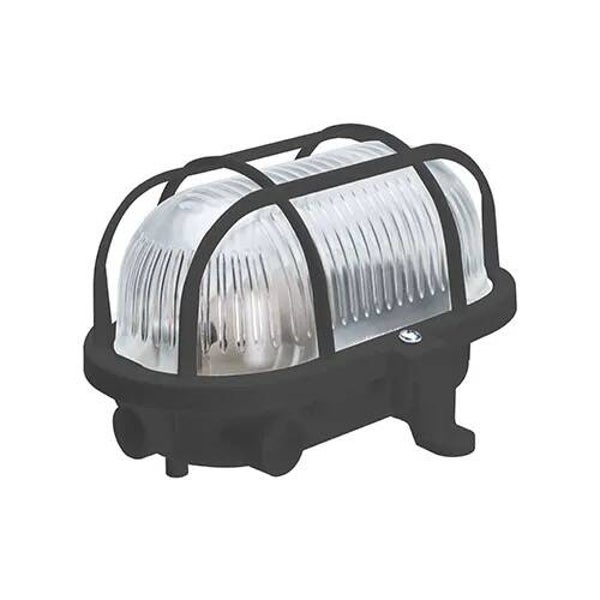 bulleye 17cm e27 glas + kunststof korf ip54 zwart