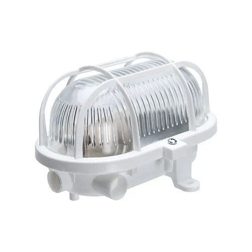 bulleye 17cm e27 glas + kunststof korf ip54 wit