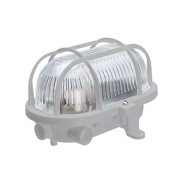 bulleye 17cm e27 glas + kunststof korf ip54 grijs